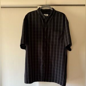 Croft & Barrow Men's East Care Dark Gray Plaid Shirt